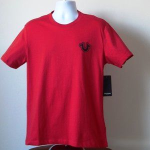 NWT True Religion Horseshoe Logo Buddha Core T Shirt True RED LARGE